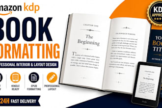 create professional amazon KDP book formatting,interior and layout design