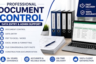 do professional document control, data entry and excel work