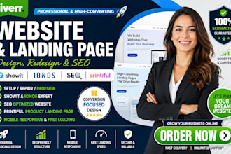 setup repair redesign showit ionos website seo printiful product landing page