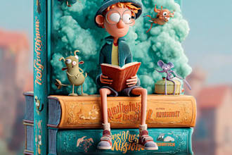 create professional cartoon book covers with unique