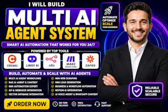 build multi ai agent rag ai agent using crewai lindy ai n8n zapier and makecom