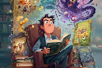 create cartoon book cover
