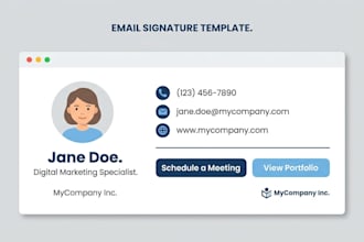 create your email HTML signature, custom template, gmail, outlook, etc