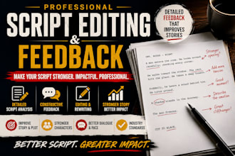 edit, rewrite screenplay movie script, provide professional script feedback