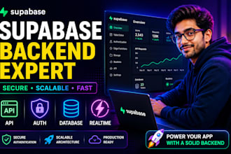 develop secure scalable supabase backend apis for saas and web apps