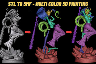 add colors to 3d model, stl to 3mf multicolor split part convert 2d to 3d