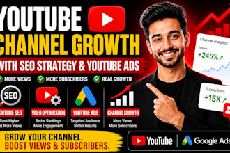 grow youtube channel with SEO strategy and ads