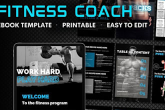 do canva ebook fitness journal, self help guide, wellness worksheet, gym planner