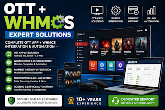 setup ott apps with whmcs integration and billing automation