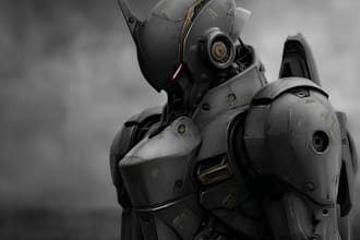 design any type of robot, armor or mecha in line art