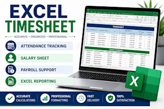 create professional timesheet and payroll excel sheet