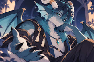 draw custom furry character, fursona and anthro art sfw