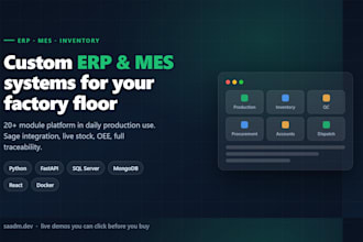 build a custom erp, mes or inventory system for your business