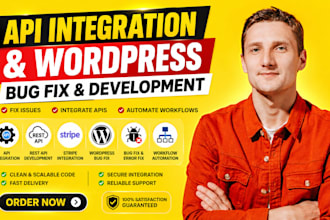fix wordpress bugs and integrate stripe API, rest API or woocommerce API setup