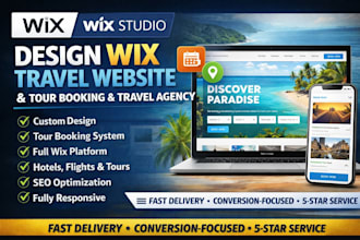 design wix travel website, tour booking and travel agency site
