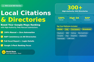 build USA local citations and directory listings for google maps ranking