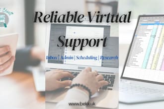 be your virtual assistant for admin, minute taking and data entry
