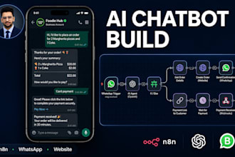 build ai chatbot, whatsapp chatbot, ai agent and n8n automation