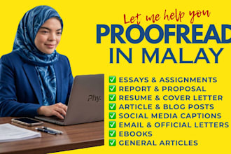 review, proofread and edit you documents in malay