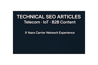 write technical SEO articles for telecom and networking b2b companies