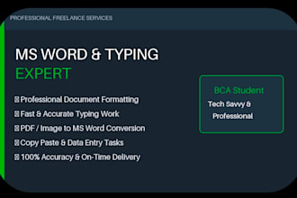 do professional ms word typing