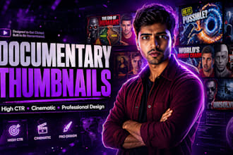 design cinematic documentary youtube thumbnails