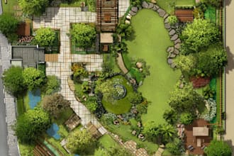 design 2d landscape design and site plan