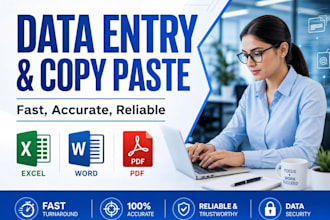 expert in data entry and web research