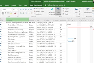 create a project plan and gantt chart in ms project