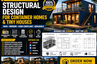 design structural plans for container homes and tiny houses
