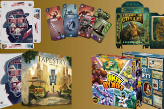 design printable card game board game mockup card box playing card game design