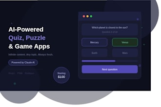 build you a custom ai powered quiz or puzzle app