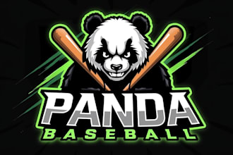 design outstanding panda baseball mascot logo in very short time