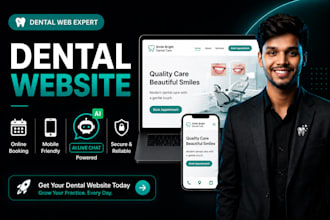 design dental website for dentist, dental clinic with ai integration