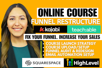 build and fix your kajabi online course website, coaching course launch strategy