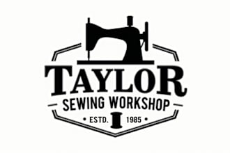 design super unique tailor sewing machine mascot logo in very short time
