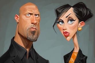 design unique cartoon caricatures for you