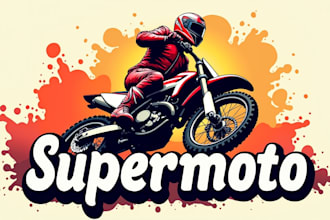 design super unique moto racing mascot logo in one day
