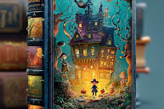 design eye catching cartoon book covers with professional