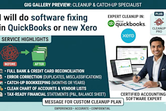 do software cleanup fixing messy books in quickbooks,sage or xero