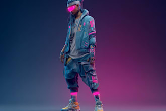 design anime character , cyberpunk character