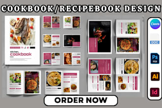 do cookbook design, recipe book formatting, and KDP book layout