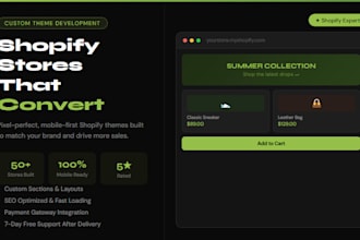 design and develop shopify theme and storefront for your store