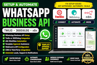 setup 360dialog twilio whatsapp business API,  n8n cloud api automation workflow