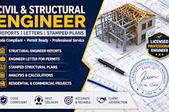 civil and structural engineer report, structural engineer letter, stamped plan