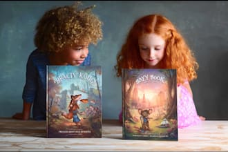create cute nursery rhyme children book illustration art