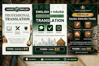 translate english to hausa or hausa to english expertly