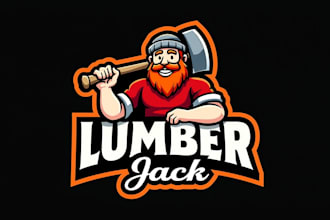 design high quality lumberjack mascot logo in just 12 hours