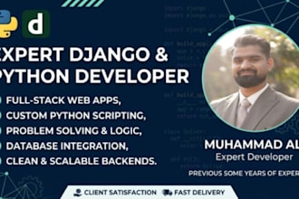 develop django projects and python scripting specialist