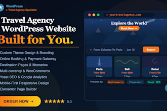 design a travel agency website or tourism booking website